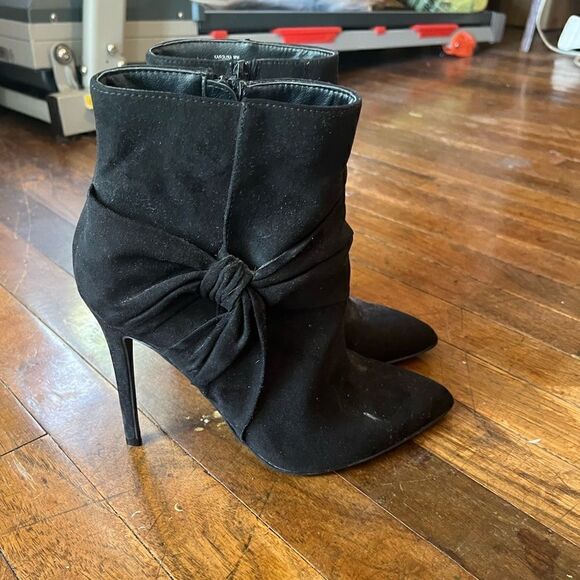 Just Fab High Heel Black Booties Size 7.5 - Picture 2 of 7